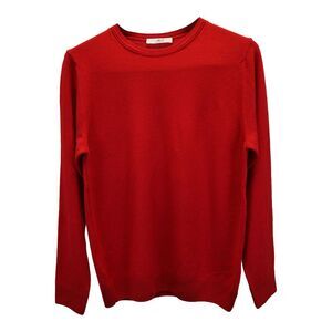 Mr. P Crewneck Sweater in Red Wool